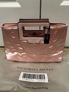 Victoria’s Secret Pink Satin Chevron Quilted Party Clutch Bag